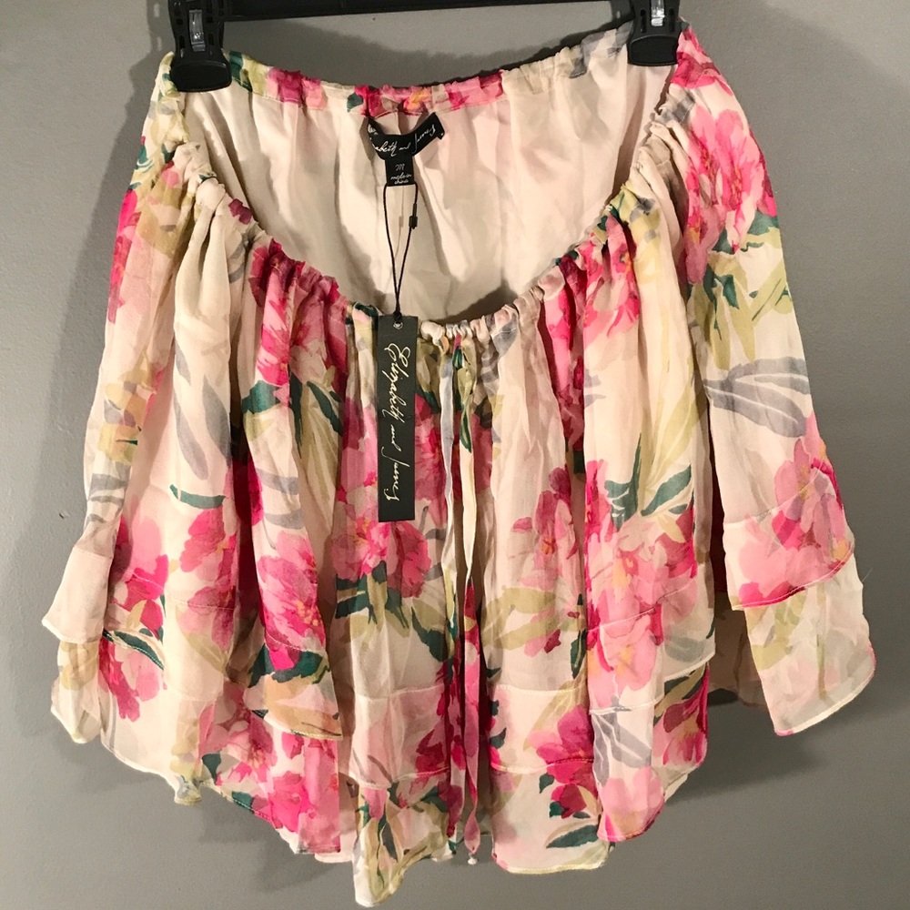 Elizabeth and James floral drew silk skirt